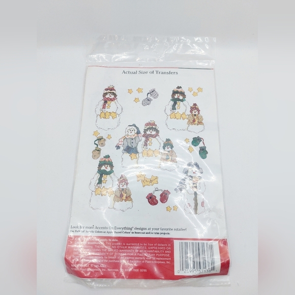 ⭐️5/$25 Vtg Plaid Rub-On Transfers 57138 Christmas Patchwork Snow Patrol - Picture 3 of 6